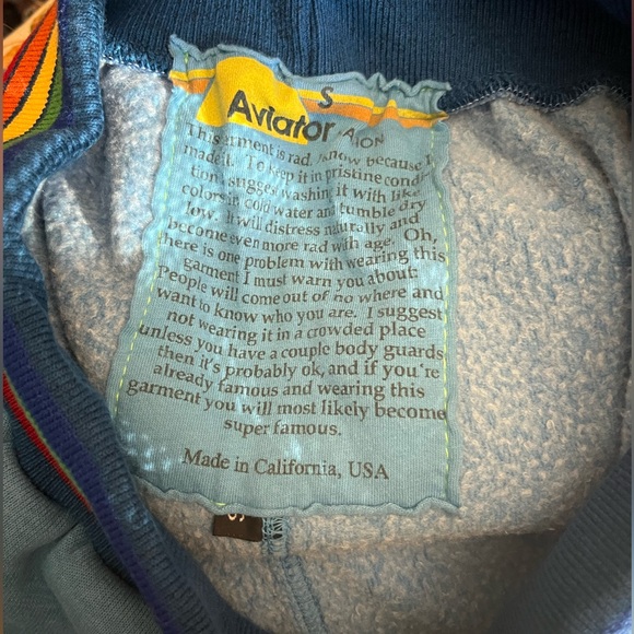 Aviator Nation Rainbow Rib Pocket Sweatpants in Ocean - Picture 5 of 5